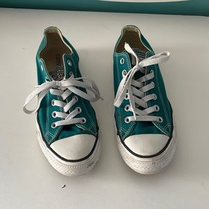 Teal low top Converse